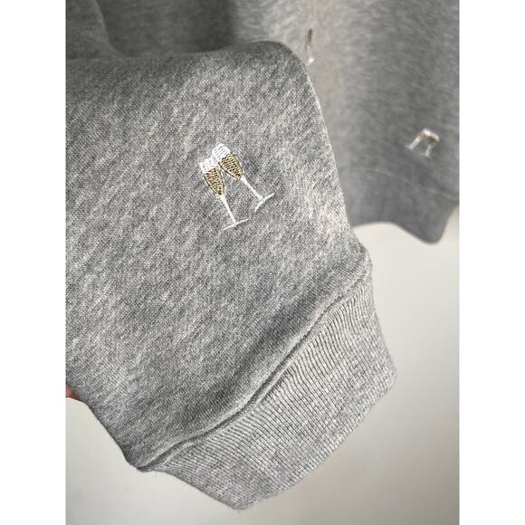 Rails Champagne Embroidery Long Sleeve Varsity Sweatshirt Gray Women's Small - Picture 6 of 14